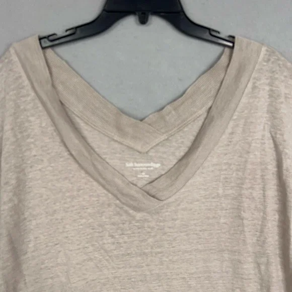 Soft Surroundings Shirt Womens 2X Beige Linen Slub Top Minimal Luxury Resort - Picture 2 of 12